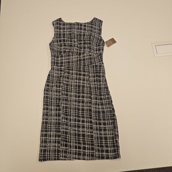 NWT [SIZE 6] Merona Black White Grid Sheath Dress - Picture 3 of 6